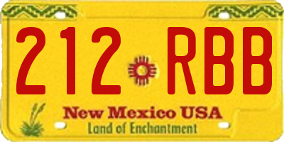 NM license plate 212RBB