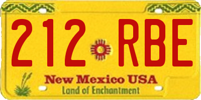 NM license plate 212RBE
