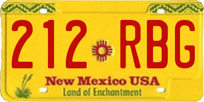 NM license plate 212RBG