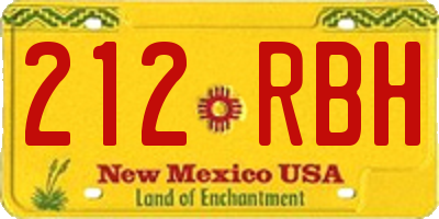 NM license plate 212RBH