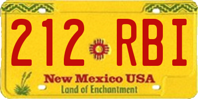 NM license plate 212RBI