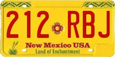 NM license plate 212RBJ