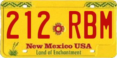 NM license plate 212RBM