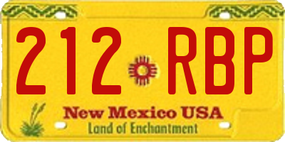 NM license plate 212RBP