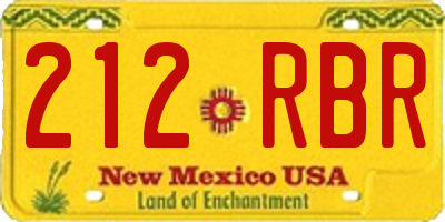 NM license plate 212RBR