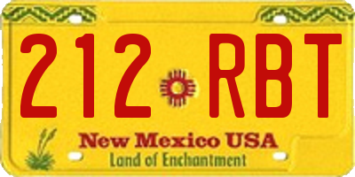 NM license plate 212RBT