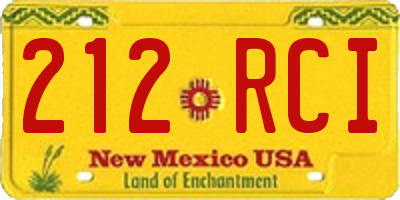 NM license plate 212RCI