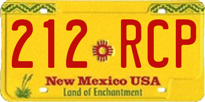 NM license plate 212RCP