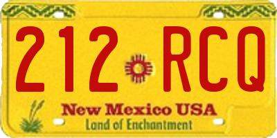 NM license plate 212RCQ
