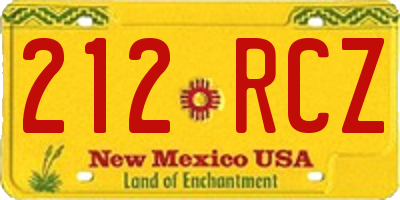 NM license plate 212RCZ