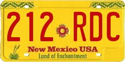 NM license plate 212RDC