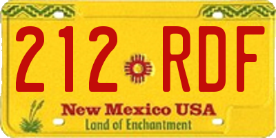 NM license plate 212RDF