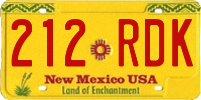 NM license plate 212RDK