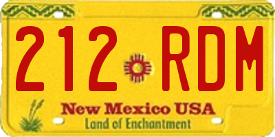 NM license plate 212RDM