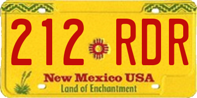 NM license plate 212RDR
