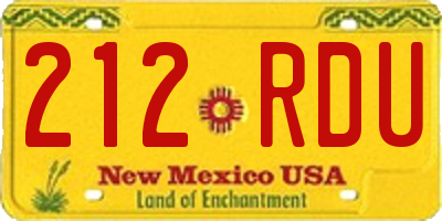 NM license plate 212RDU