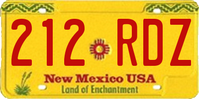 NM license plate 212RDZ