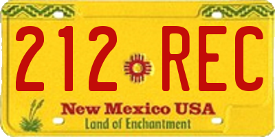 NM license plate 212REC