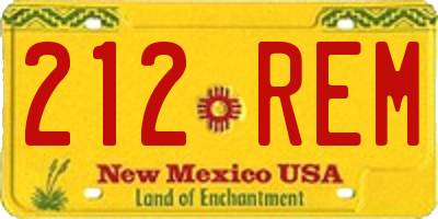 NM license plate 212REM
