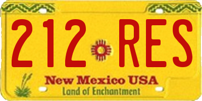 NM license plate 212RES