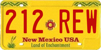 NM license plate 212REW
