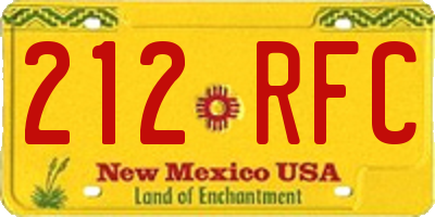 NM license plate 212RFC
