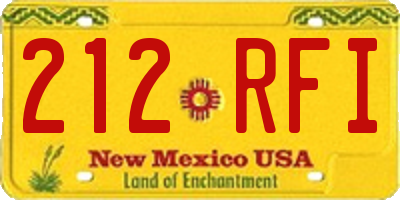 NM license plate 212RFI