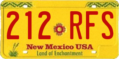 NM license plate 212RFS