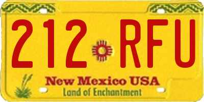 NM license plate 212RFU