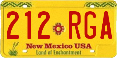 NM license plate 212RGA