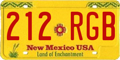 NM license plate 212RGB
