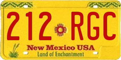 NM license plate 212RGC