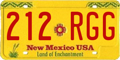 NM license plate 212RGG