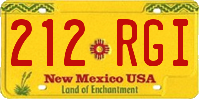NM license plate 212RGI