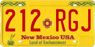 NM license plate 212RGJ