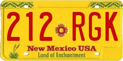 NM license plate 212RGK