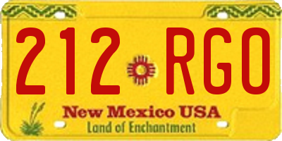NM license plate 212RGO