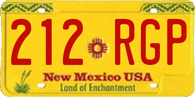 NM license plate 212RGP