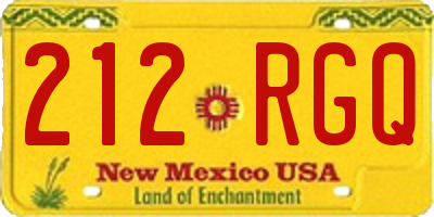 NM license plate 212RGQ