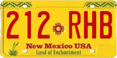 NM license plate 212RHB