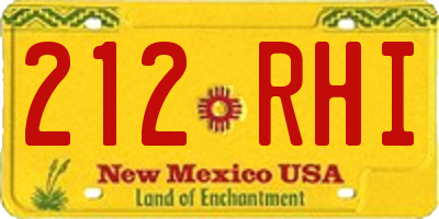 NM license plate 212RHI