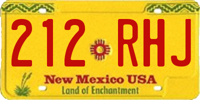 NM license plate 212RHJ