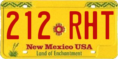 NM license plate 212RHT