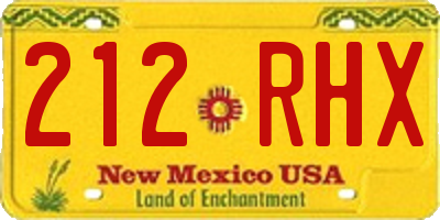 NM license plate 212RHX
