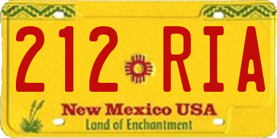 NM license plate 212RIA