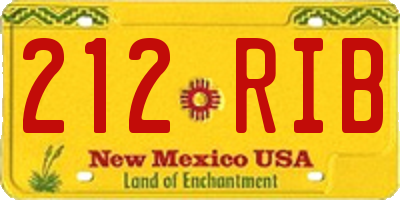 NM license plate 212RIB