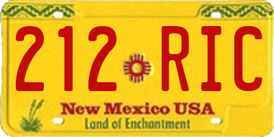 NM license plate 212RIC