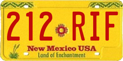 NM license plate 212RIF