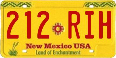 NM license plate 212RIH