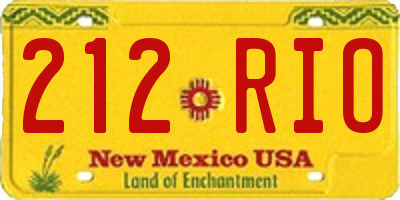 NM license plate 212RIO